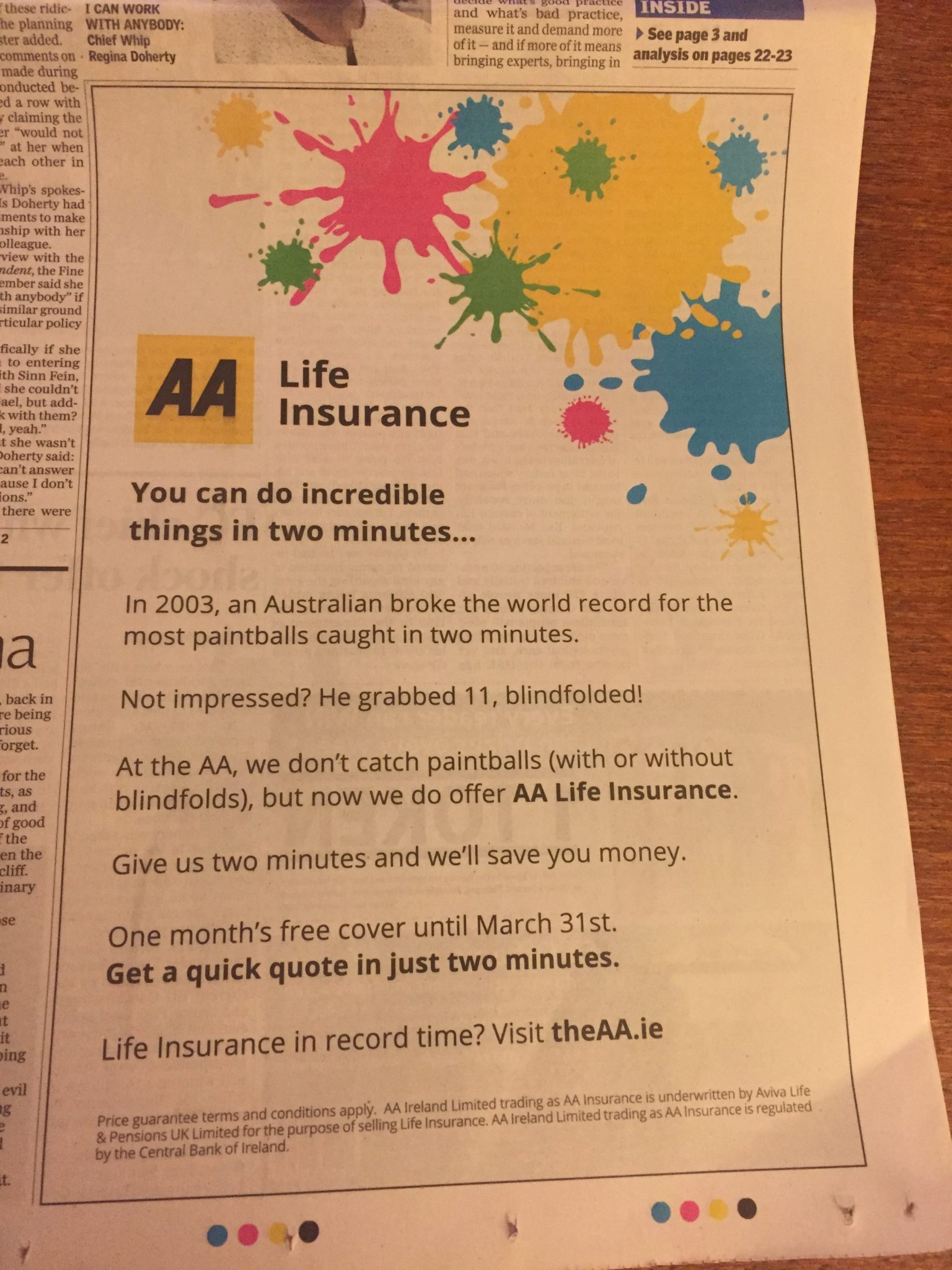 AA Life Insurance - you Can do Incredible things in Two Minutes