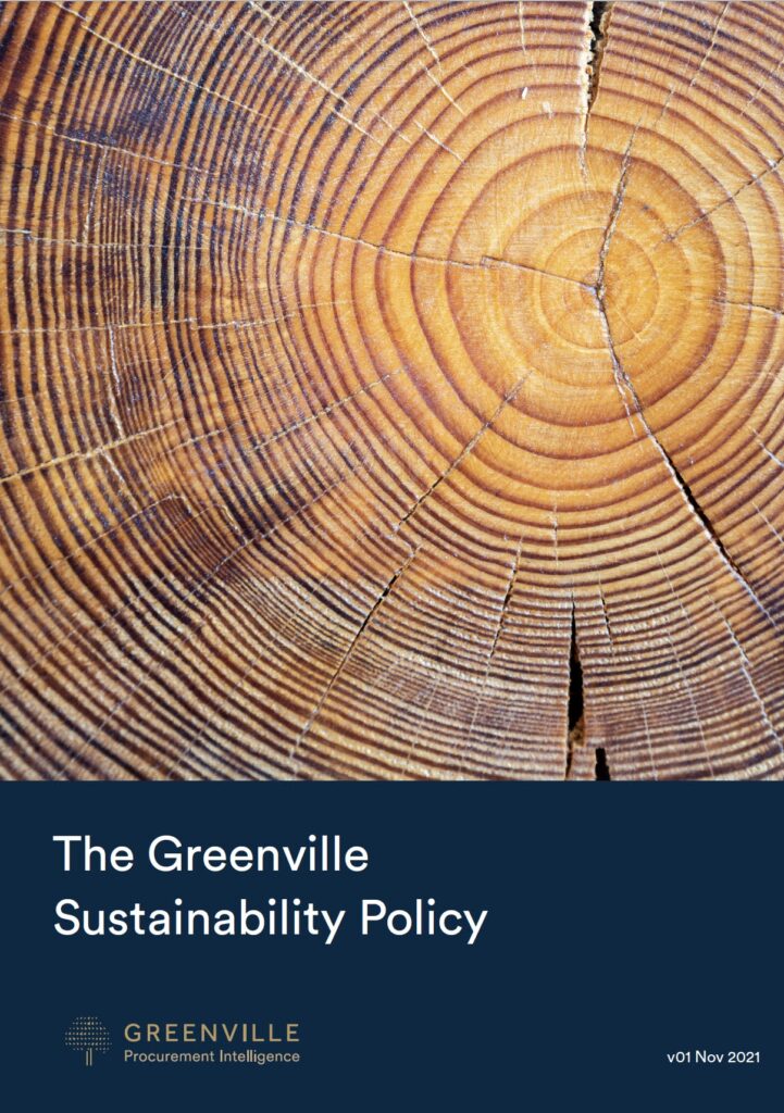 sustainability policy cover with tree rings