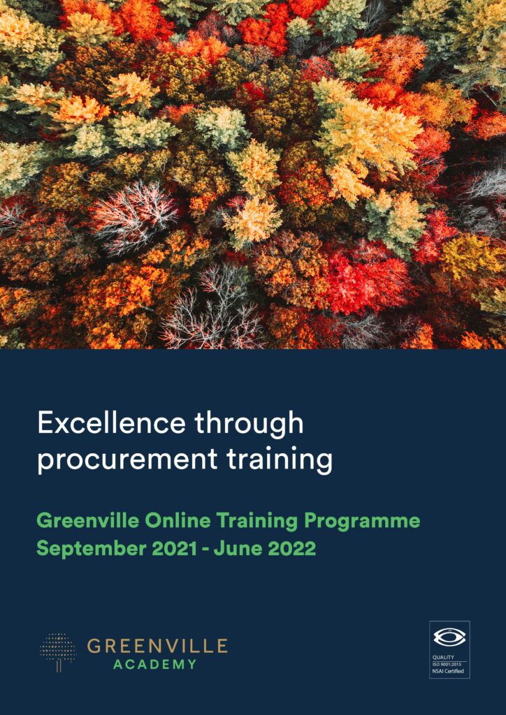 procurement training brochure with autumn coloured trees
