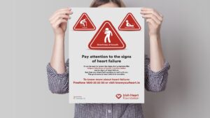 hands holding signs of heart failure poster